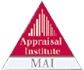 A red triangle with the words appraisal institute and mai underneath it.